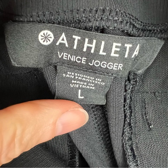 Athleta Venice High Rise Jogger Black Sz L Casual Travel Comfy Pullon - Picture 4 of 15